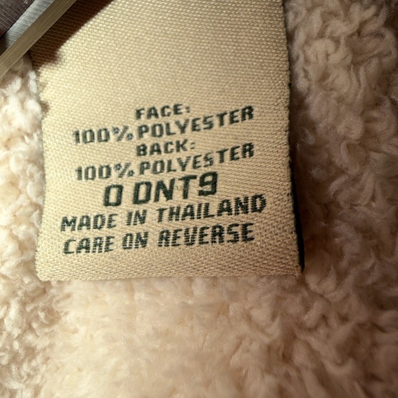 L.L Bean Women's Coat Jacket Large  Button Front Chamois Fleece lining Boho - Picture 12 of 13